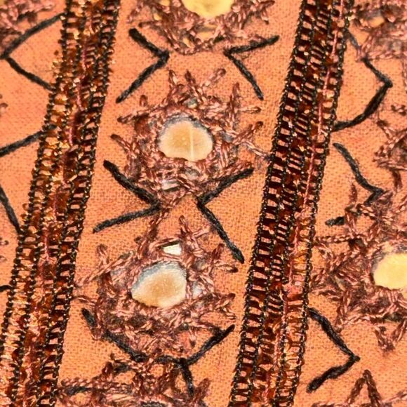 NEW BROWN hobo cloth bag with mirror and detailed trim - Picture 3 of 12